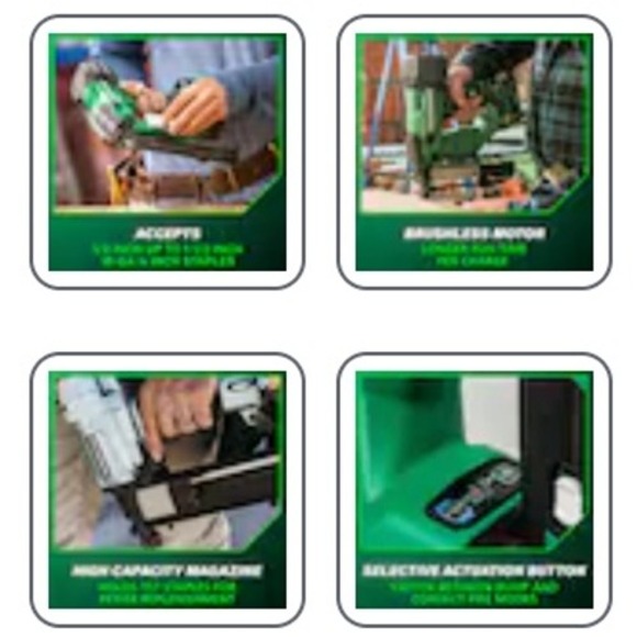 MetaboHPT MultiVolt 18 -Gauge 1/4-in Narrow crown Finish Stapler Model #N1804DA - Picture 4 of 5